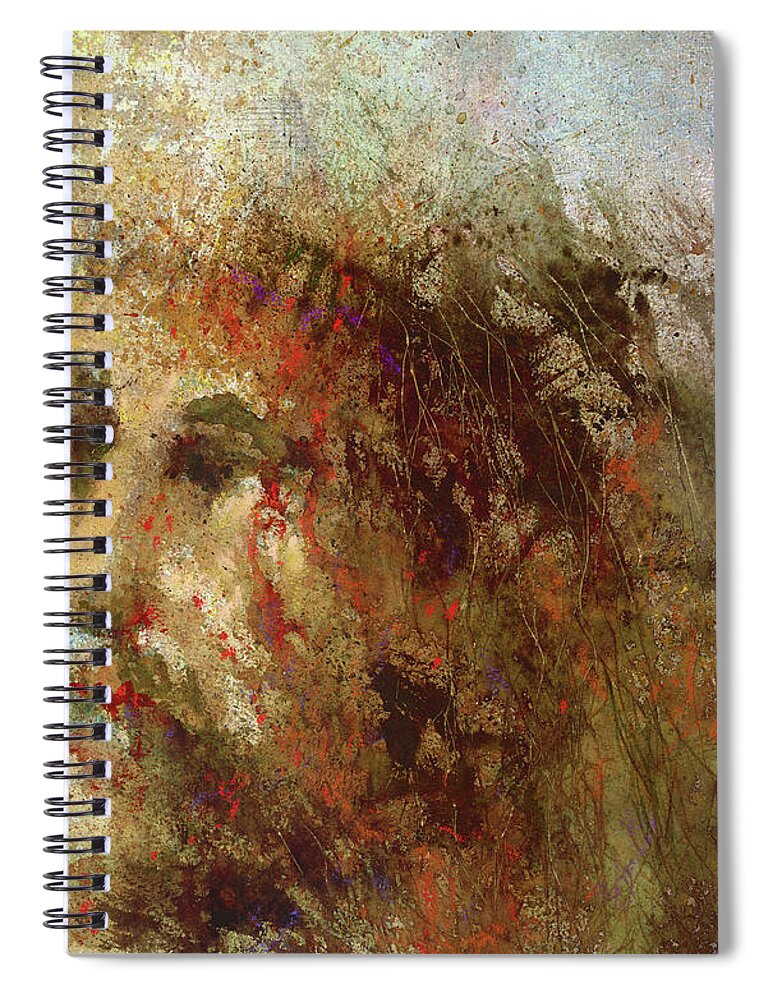 Religious Spiral Notebook featuring the painting The Lamb by Andrew King