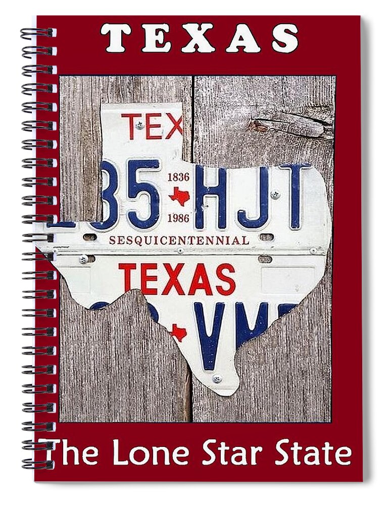 Texas Spiral Notebook featuring the digital art The Lone Star State #1 by Suzanne Theis