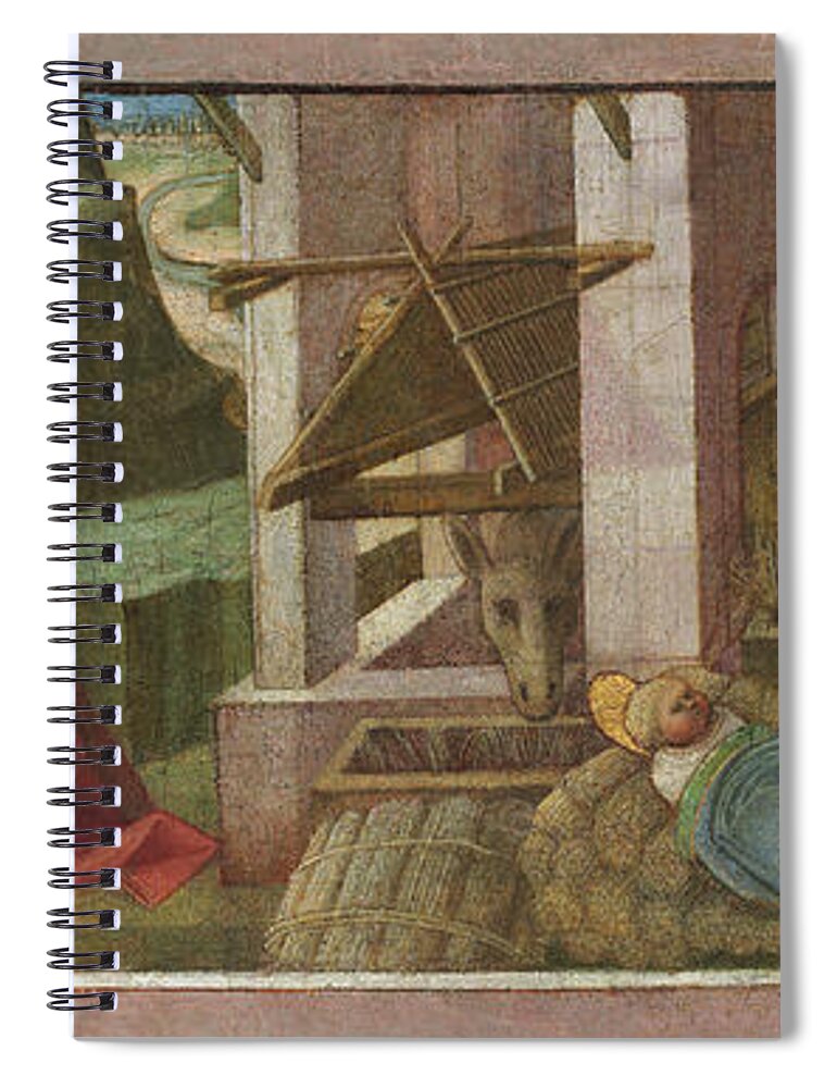 Fra Filippo Lippi Spiral Notebook featuring the painting The Nativity #1 by Fra Filippo Lippi