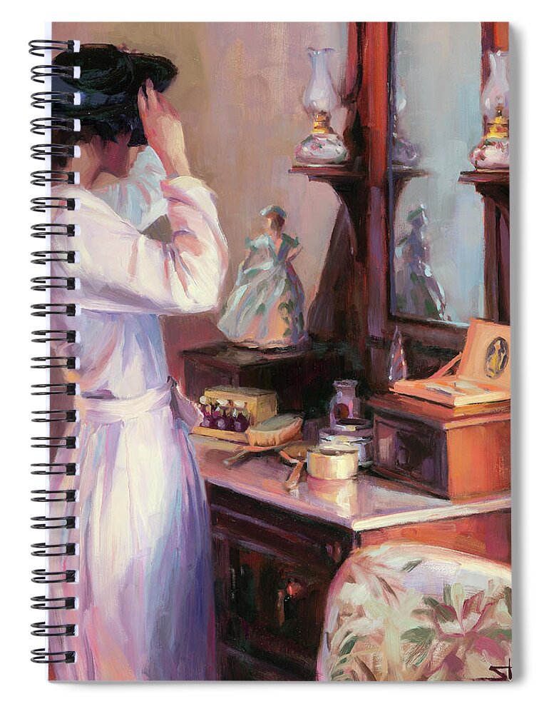 Nostalgia Spiral Notebook featuring the painting The New Hat by Steve Henderson