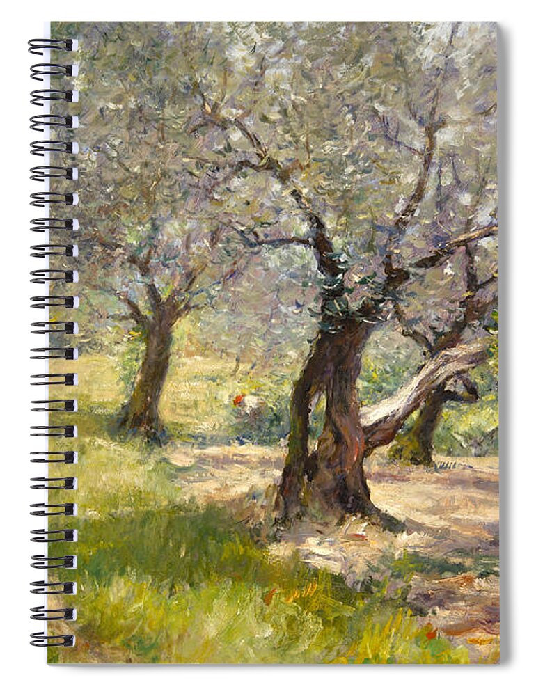 William Merritt Chase Spiral Notebook featuring the painting The Olive Grove #1 by William Merritt Chase