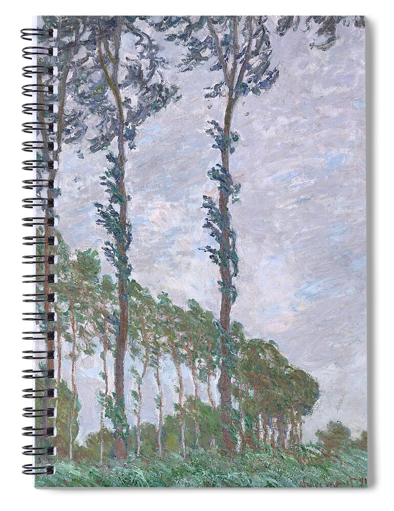 Claude Monet Spiral Notebook featuring the painting The Poplars #1 by Claude Monet