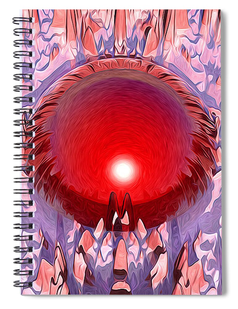 Mars Spiral Notebook featuring the digital art The Red Planet by Phil Perkins