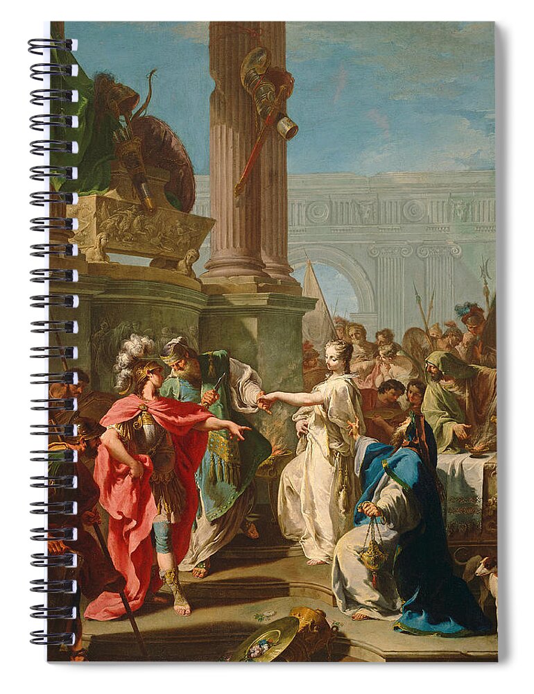 Giambattista Pittoni Spiral Notebook featuring the painting The Sacrifice of Polyxena by Giambattista Pittoni