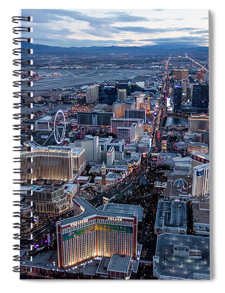 Las Vegas Spiral Notebook featuring the photograph The Strip at night, Las Vegas by PhotoStock-Israel