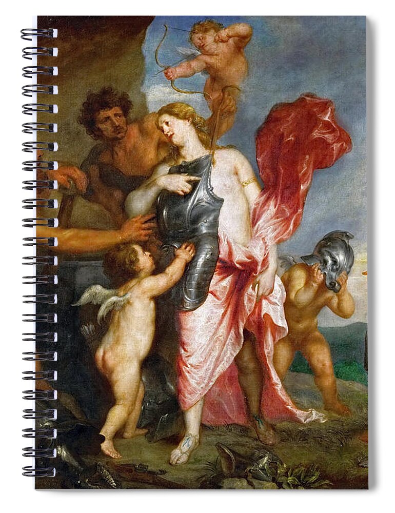 Anthony Van Dyck Spiral Notebook featuring the painting Thetis Receiving the Weapons of Achilles from Hephaestus #1 by Anthony van Dyck