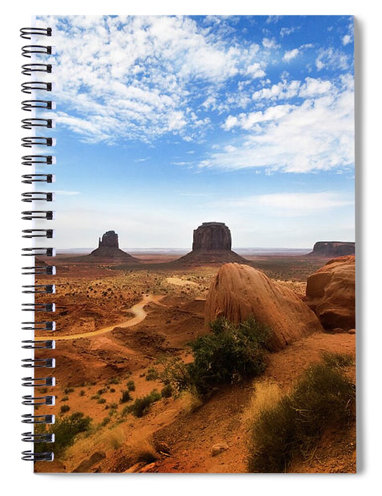 Monument Valley Spiral Notebook featuring the photograph Thin Line by Micah Offman