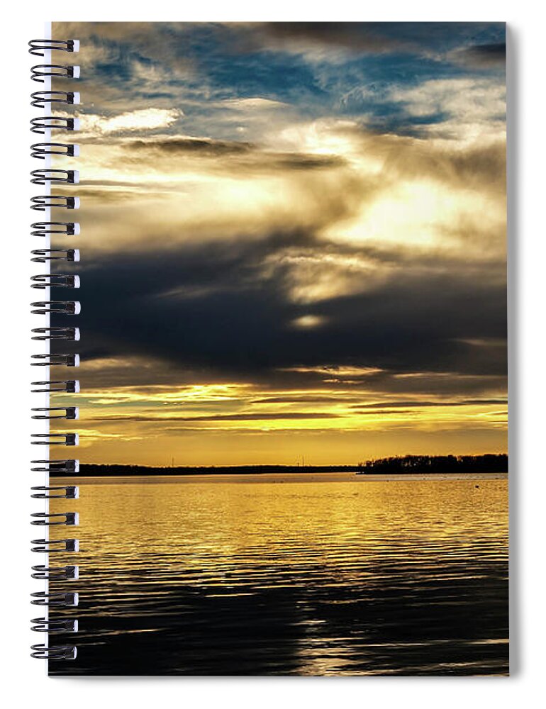 Cloudy Spiral Notebook featuring the photograph Thunderbird Sunset #1 by Doug Long