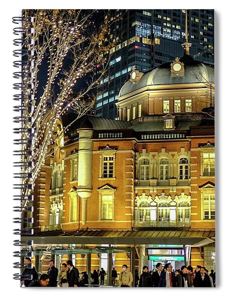 Japan Spiral Notebook featuring the photograph Tokyo Station #1 by Street Fashion News