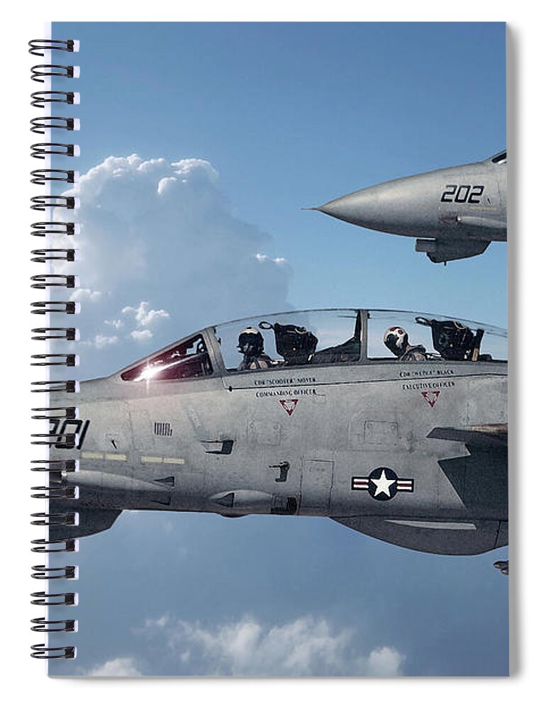 F-14 Tomcat Spiral Notebook featuring the digital art Top Guns #1 by Airpower Art
