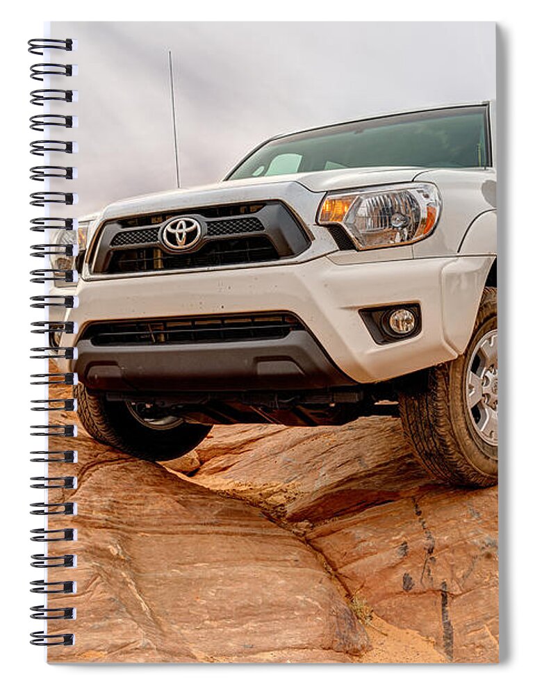 4 Wheel Drive Spiral Notebook featuring the photograph Toyota Tacoma at Arches #1 by Brett Engle