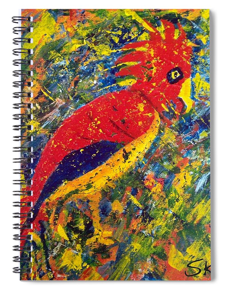 Bird Spiral Notebook featuring the painting Tropical Bird #1 by Sherry Killam