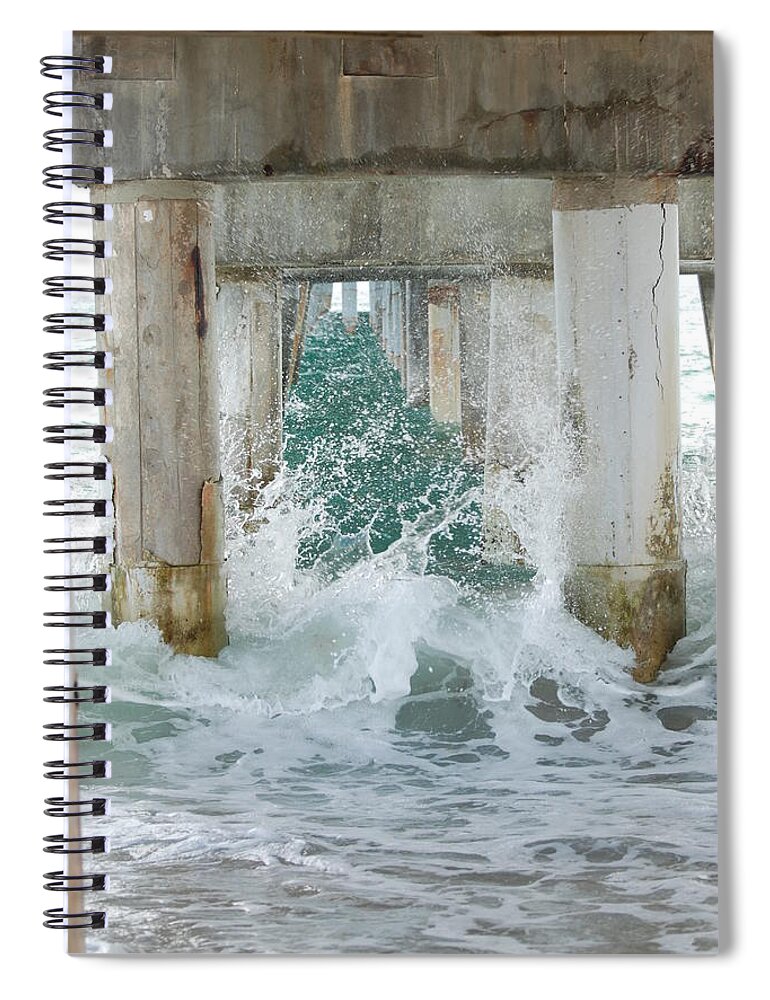 Ocean Spiral Notebook featuring the photograph Under The Boardwalk #1 by Rob Hans