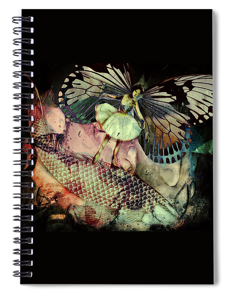 Koi Fish Spiral Notebook featuring the digital art Underwater Ride by Delight Worthyn