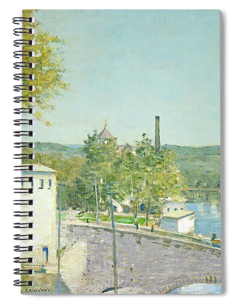 Artist Spiral Notebook featuring the painting U.S. Thread Company Mills, Willimantic, Connecticut #1 by Julian Alden Weir