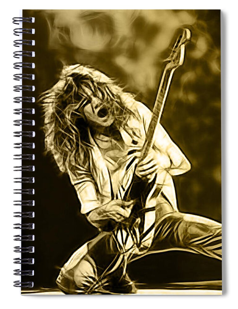 Eddie Van Halen Spiral Notebook featuring the mixed media Van Halen Eddie Van Halen Collection #2 by Marvin Blaine