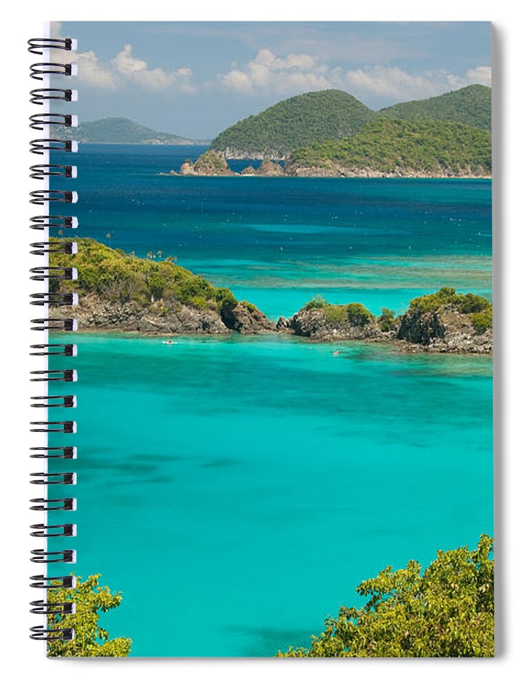 Virgin Islands Spiral Notebook featuring the photograph View of Trunk Bay on St John - United States Virgin Islands #1 by Anthony Totah