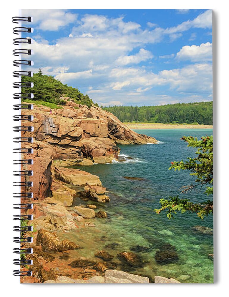 Elizabeth Dow Spiral Notebook featuring the photograph View to Sand Beach #1 by Elizabeth Dow