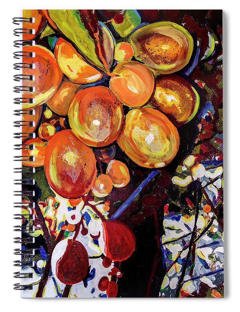 Vineyard Spiral Notebook featuring the painting Vineyard Light #1 by Steve Gamba