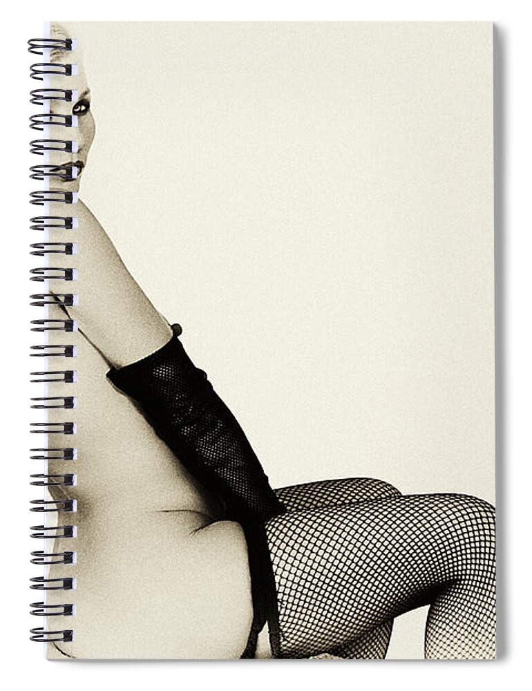 Clay Spiral Notebook featuring the photograph Vintage Pinup Glamour #1 by Clayton Bruster
