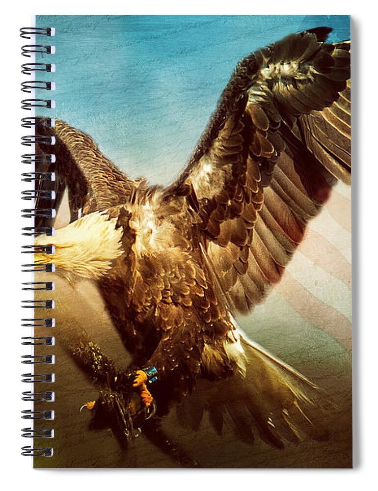 Eagle Spiral Notebook featuring the photograph We The People #1 by Eleanor Abramson