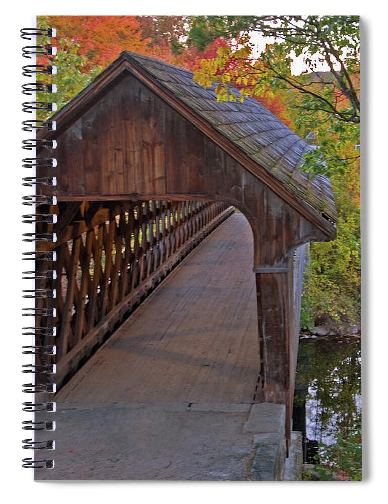 new England Covered Bridges Spiral Notebook featuring the photograph Welcoming Autumn #1 by Paul Mangold