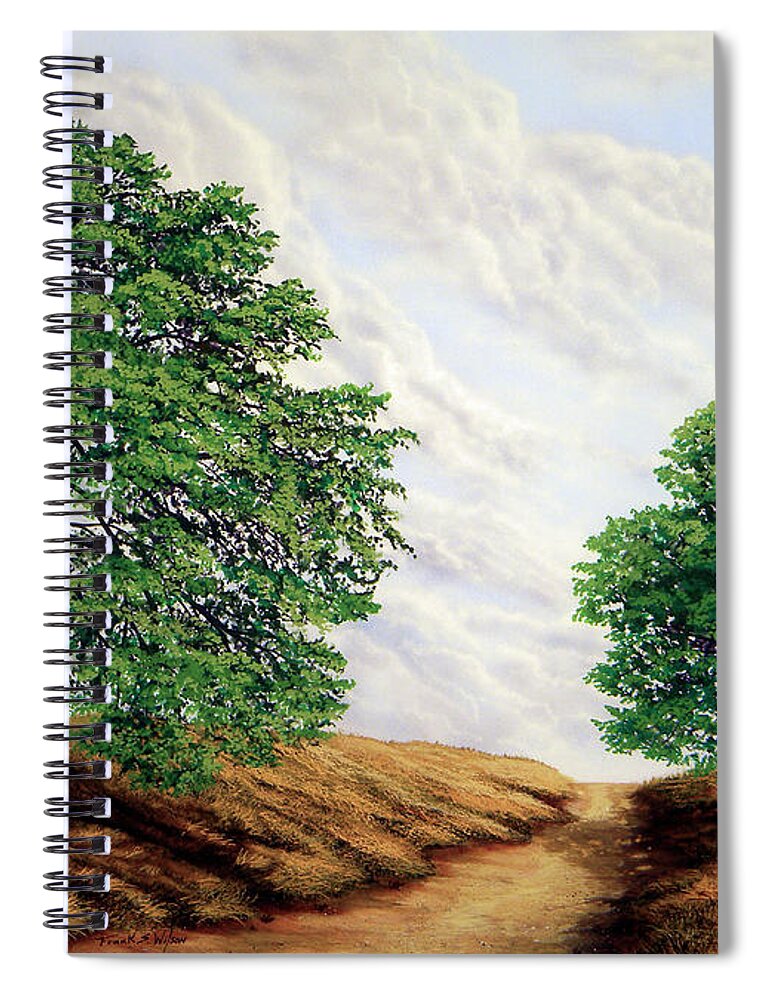 Windblown Clouds Spiral Notebook featuring the painting Windblown Clouds #1 by Frank Wilson