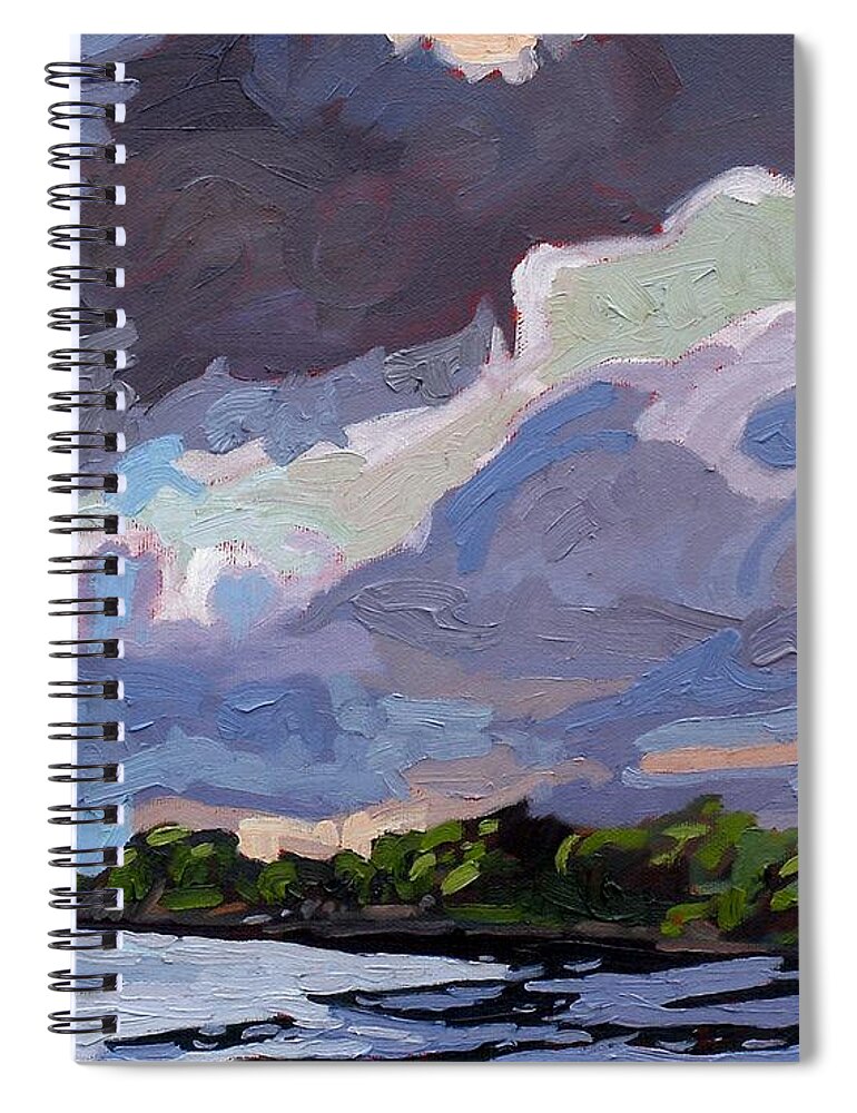Tower Spiral Notebook featuring the painting Windy Day #1 by Phil Chadwick