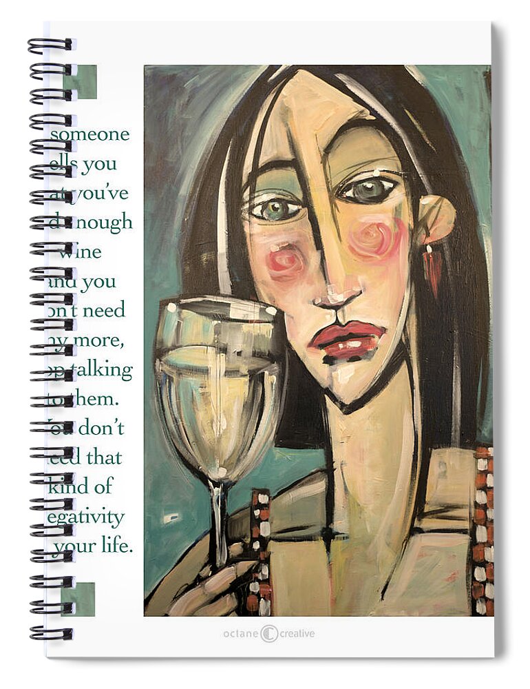 Wine Spiral Notebook featuring the painting Wine Negativity Poster #1 by Tim Nyberg