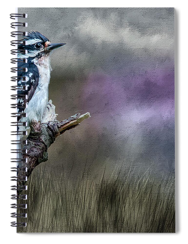 Bird Spiral Notebook featuring the photograph Woody by Cathy Kovarik