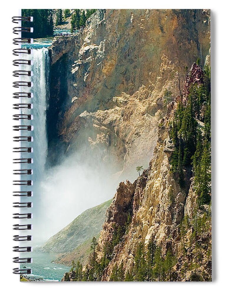 Yellowstone Spiral Notebook featuring the photograph Yellowstone Waterfalls #1 by Sebastian Musial
