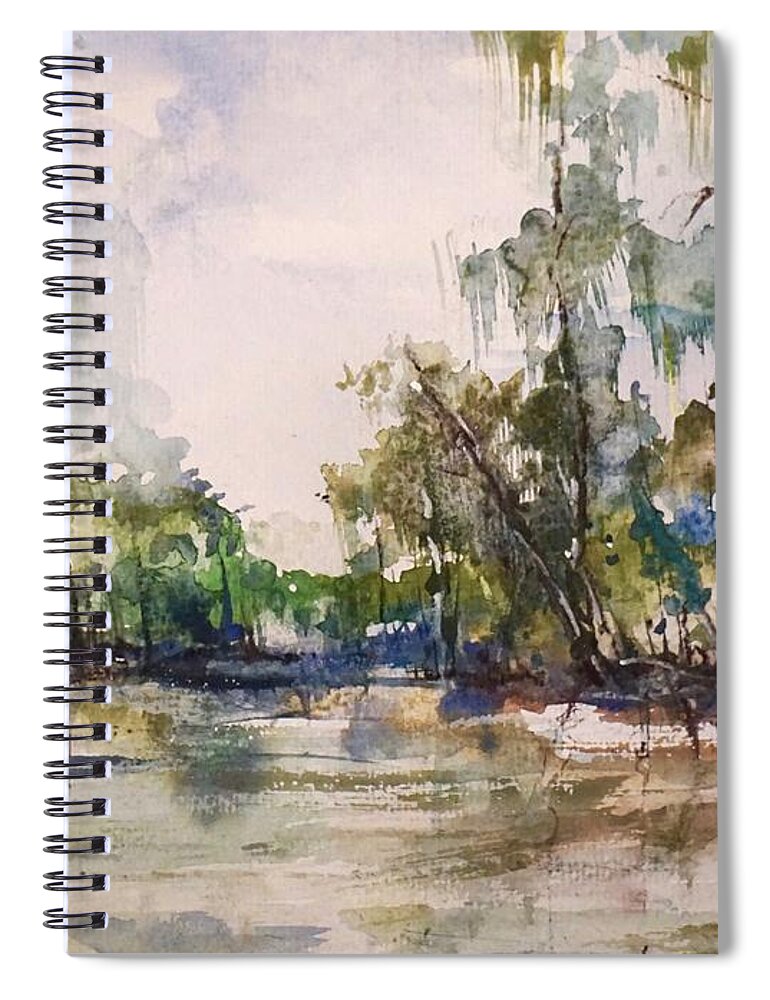 Bayou Spiral Notebook featuring the painting You On the Bayou #1 by Robin Miller-Bookhout