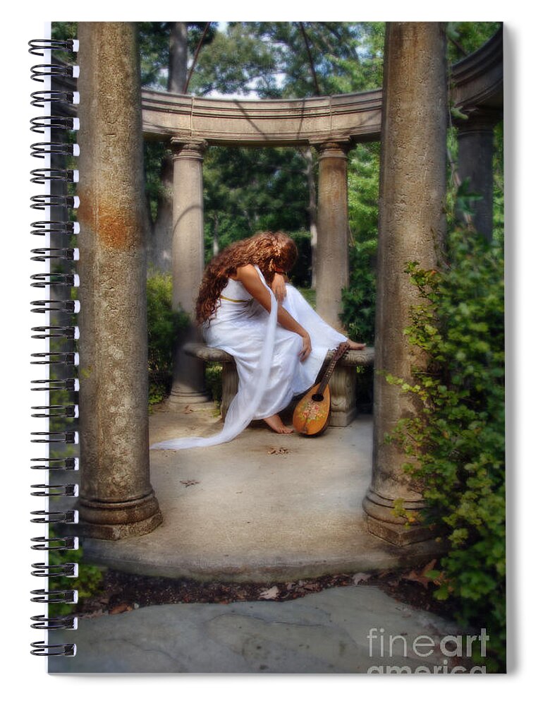 Woman Spiral Notebook featuring the photograph Young Woman as a Classical Woman of Ancient Egypt Rome or Greece #1 by Jill Battaglia
