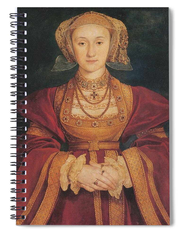 Anne Of Cleves Spiral Notebook featuring the painting Younger #1 by Hans Holbein