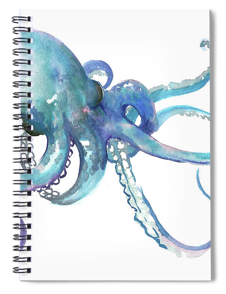 Octopus Spiral Notebook featuring the painting Octopus #10 by Suren Nersisyan