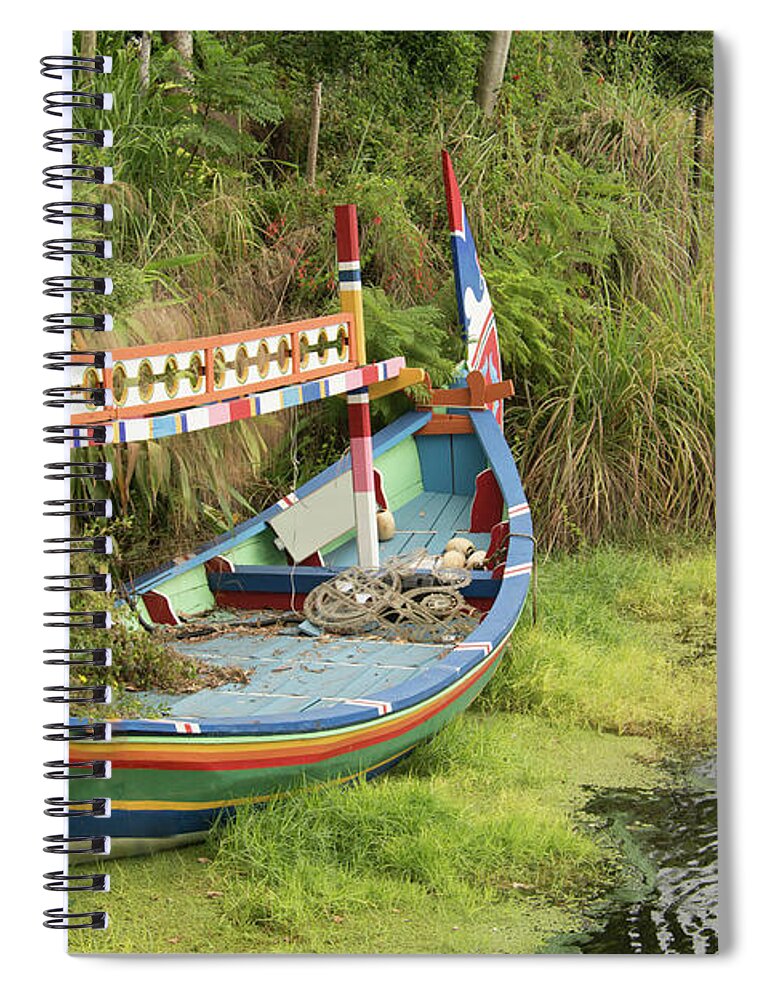 Shaman Boat Spiral Notebook featuring the photograph 10715 Boat by Pamela Williams