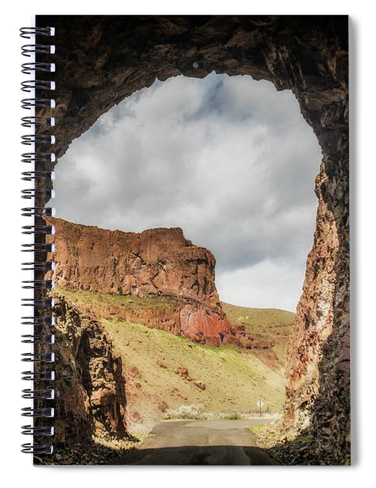 Oregon Spiral Notebook featuring the photograph 10888 Lake Owyhee Road Tunnel by Pamela Williams