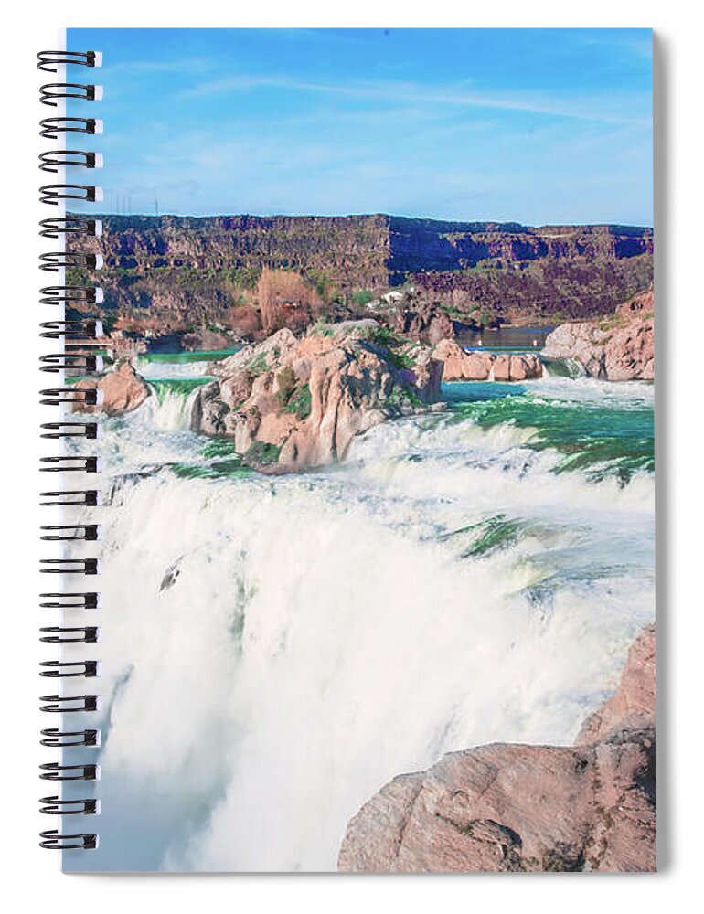 Shoshone Falls Spiral Notebook featuring the photograph 10917 Shoshone Falls by Pamela Williams