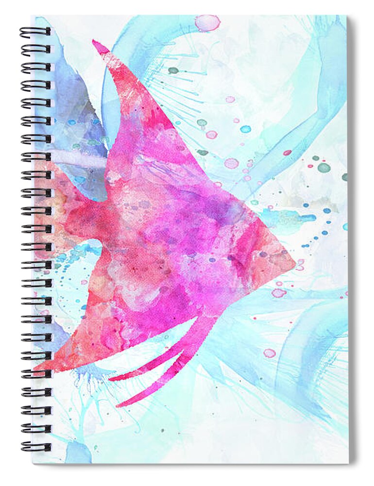 Angelfish Spiral Notebook featuring the digital art 10953 Angel Fish by Pamela Williams
