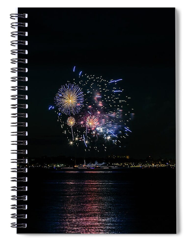 Anniversary Spiral Notebook featuring the photograph Fireworks #11 by SAURAVphoto Online Store