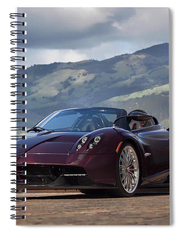 Pagani Huayra Spiral Notebook featuring the photograph #Pagani #Huayra #Roadster #Print #11 by ItzKirb Photography