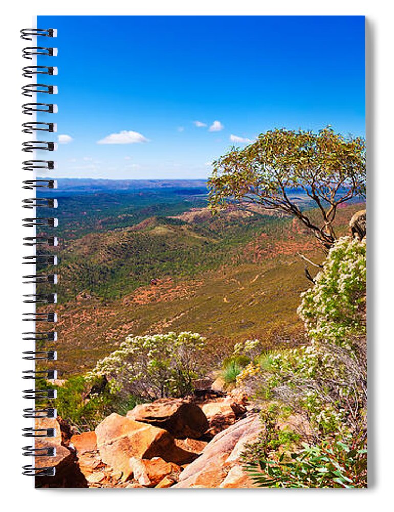 Wilpena Pound Flinders Ranges South Australia Australian Landscape Landscapes Outback Beautiful Sunny Day Spiral Notebook featuring the photograph Wilpena Pound #11 by Bill Robinson