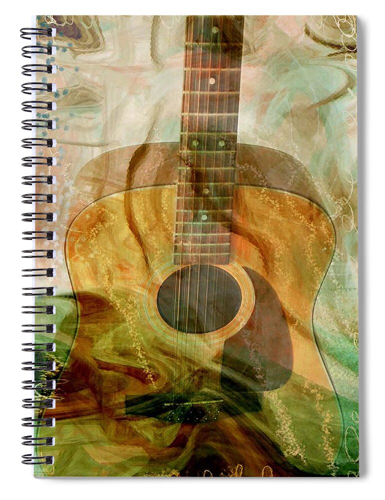 Guitar Art Spiral Notebook featuring the photograph 12 String by Linda Sannuti