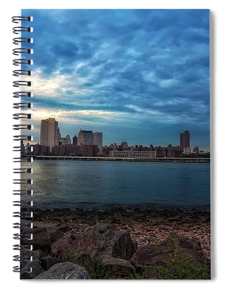 City Spiral Notebook featuring the digital art City #14 by Maye Loeser