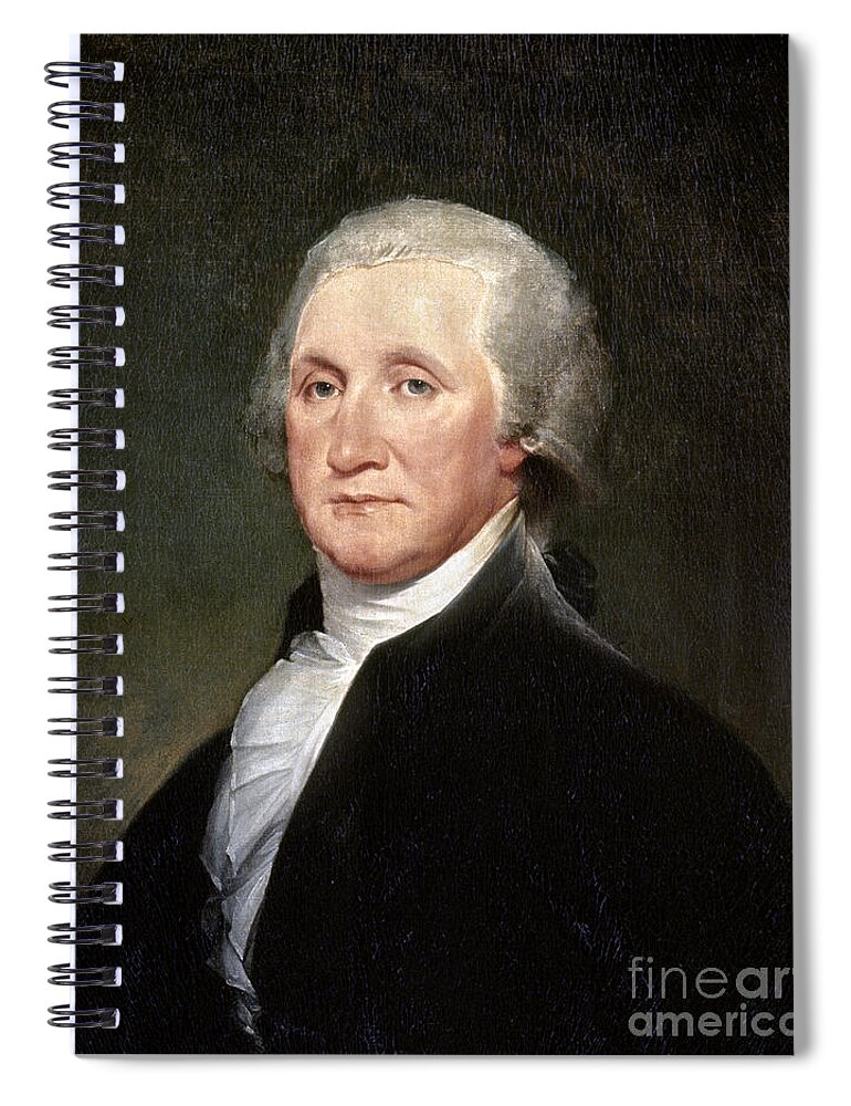 1793 Spiral Notebook featuring the photograph George Washington #14 by Granger