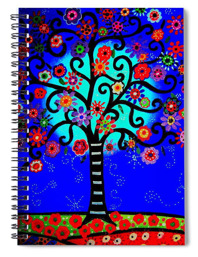  Spiral Notebook featuring the painting Tree Of Life #141 by Pristine Cartera Turkus