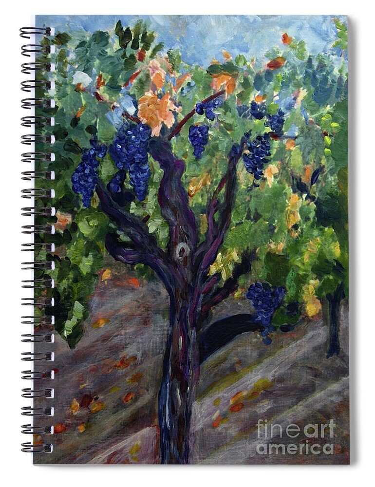 Art Spiral Notebook featuring the painting 147 Year Old Vines by Donna Walsh