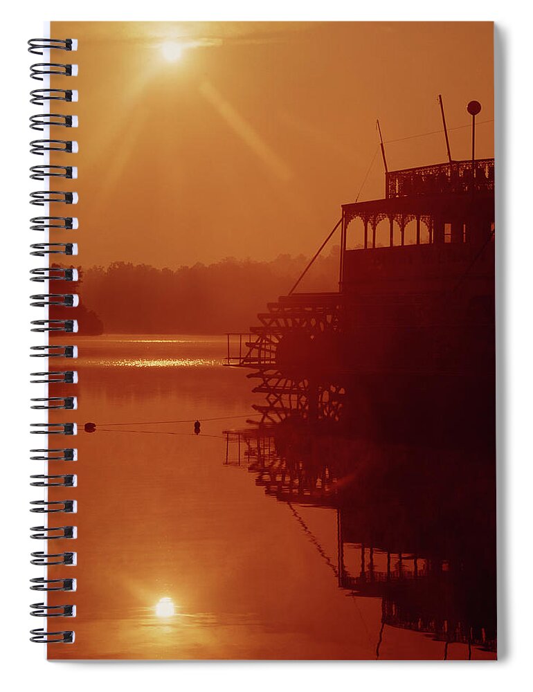 148223 Spiral Notebook featuring the photograph 148223 Mississippi River Sternwheeler GA by Ed Cooper Photography