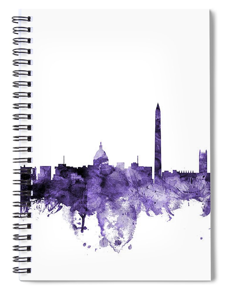 Skyline Spiral Notebook featuring the digital art Washington DC Skyline #15 by Michael Tompsett