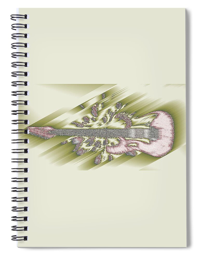 White Spiral Notebook featuring the digital art Wedding Guitar by Mary Russell